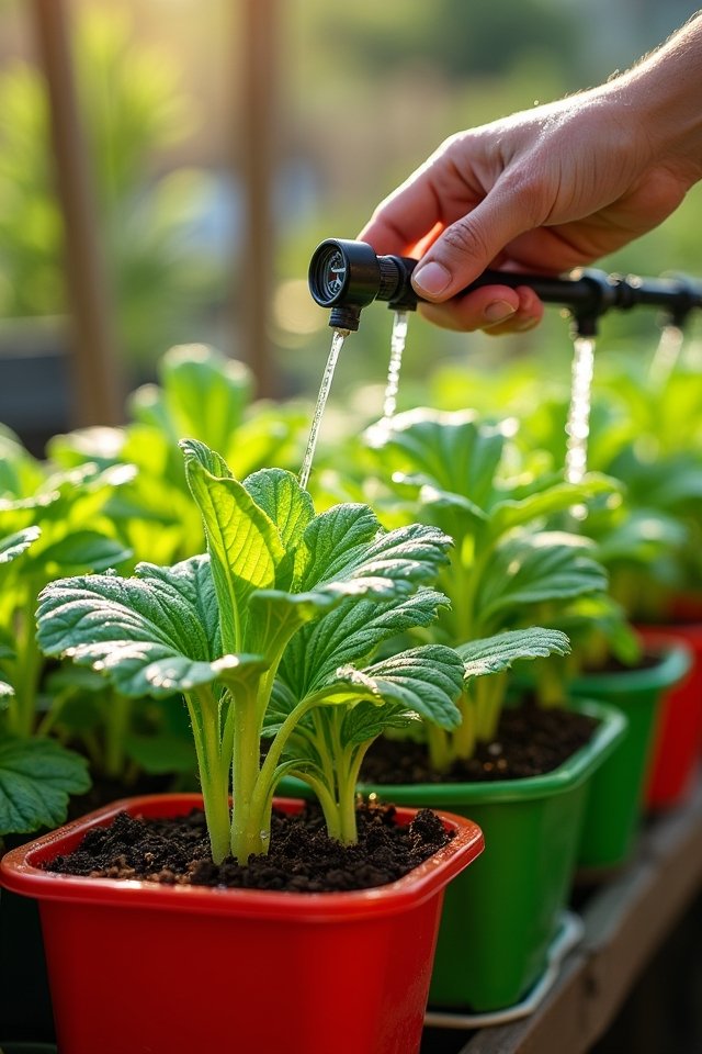 efficient container vegetable watering
