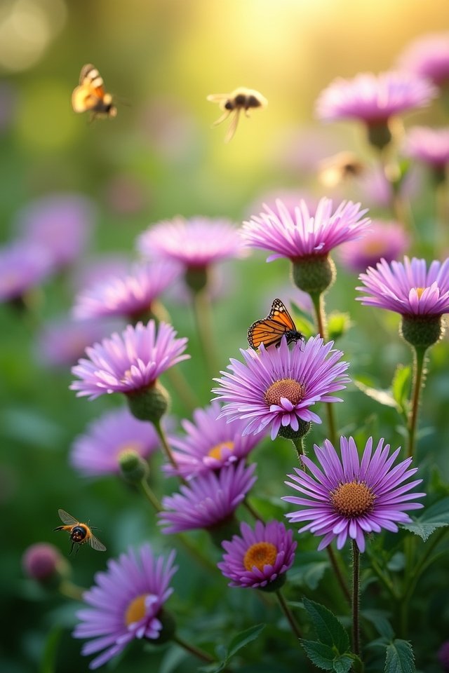 elegant pollinator attracting asters