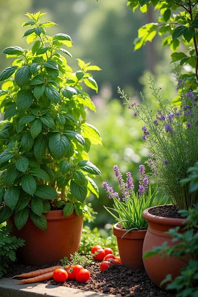 enhance garden with herbs