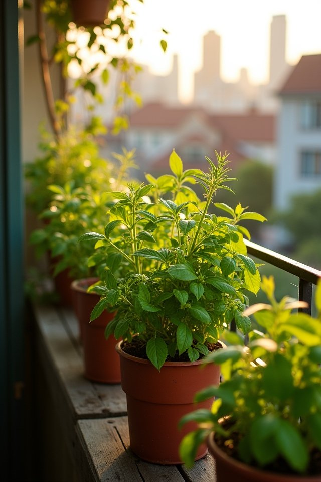 fragrant balcony herb selection