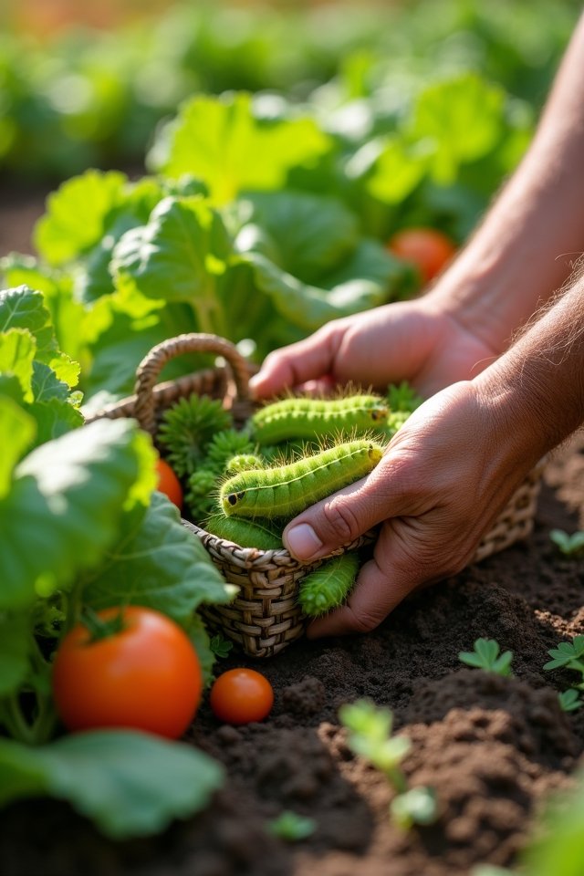 handpicking pests for sustainability