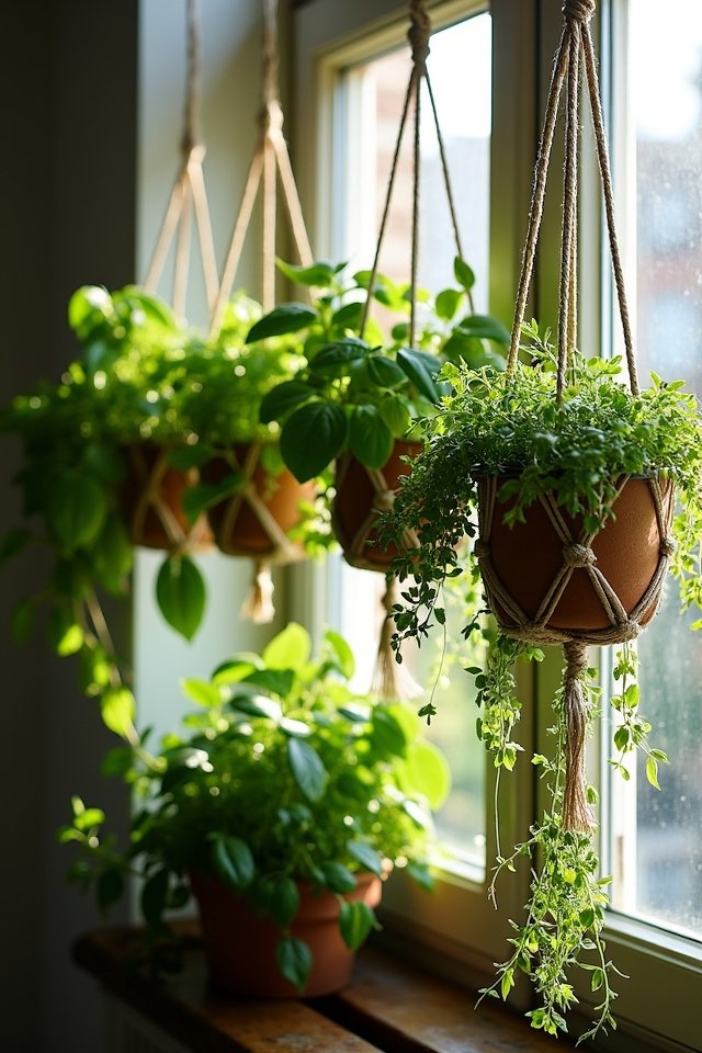 hanging herb baskets brighten kitchens