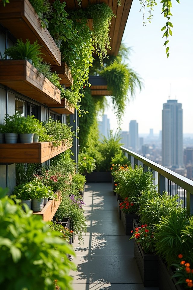 hanging planters and greenery
