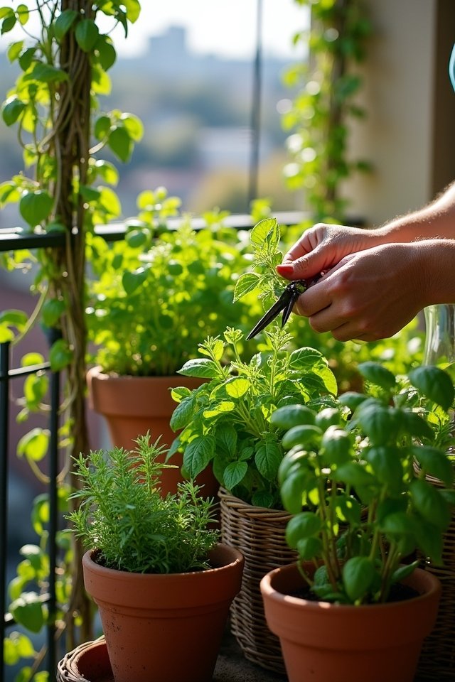 harvest herbs before blooming
