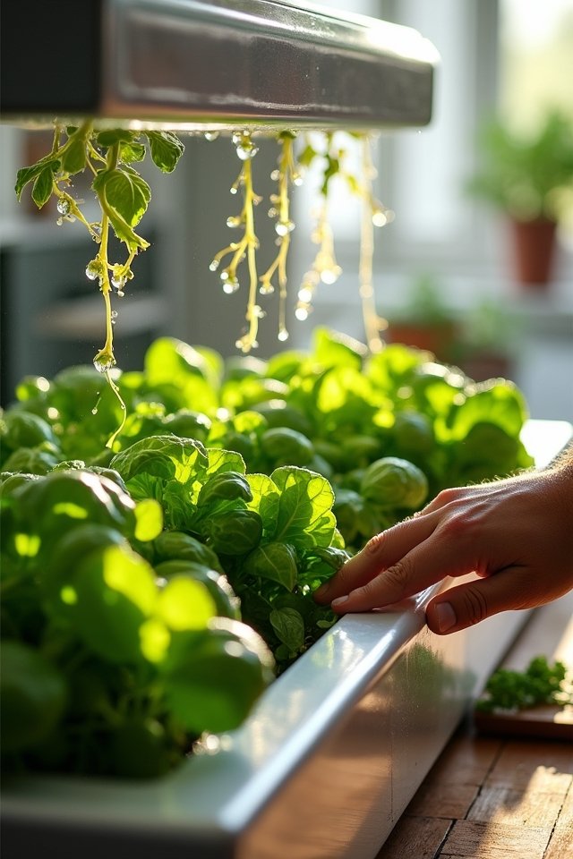 harvesting fresh hydroponic crops