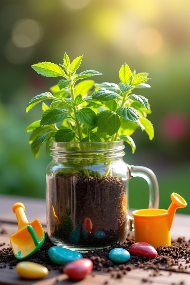 herb garden in a jar