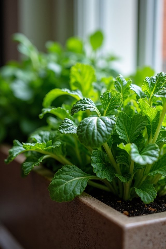 indoor winter gardening greens