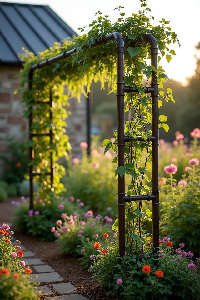 industrial chic garden trellis