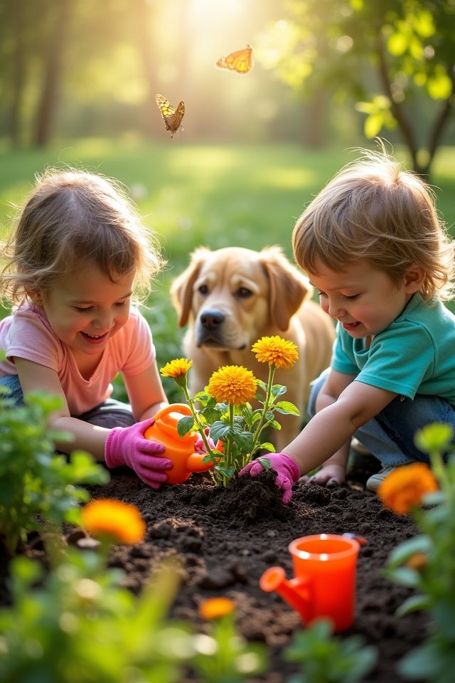 kid friendly colorful gardening fun