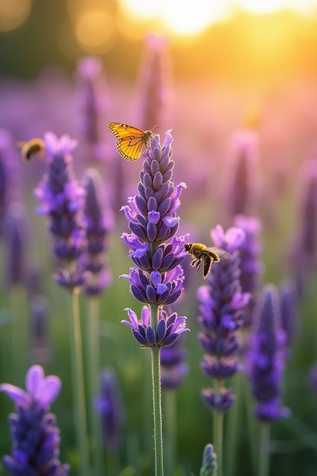 lavender attracts beneficial pollinators