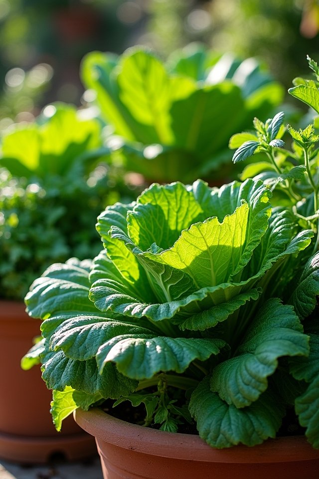 leafy greens thrive in containers