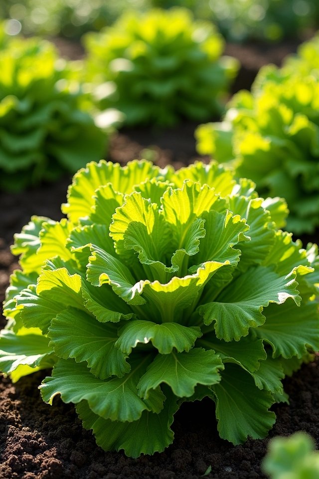 lettuce and mustard greens