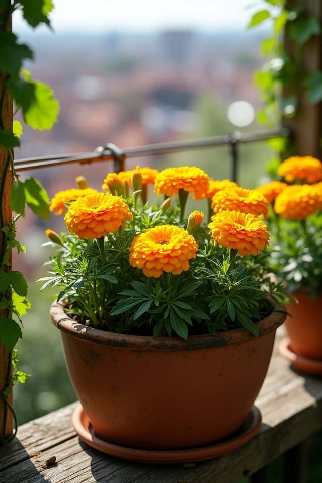marigolds brighten container gardens