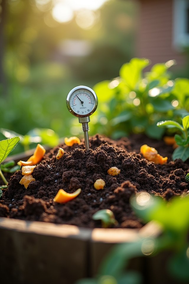 monitor compost moisture levels