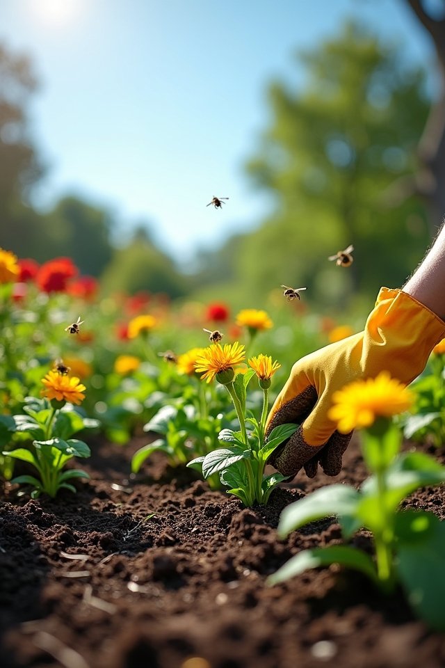 mulch weed thrive flourish
