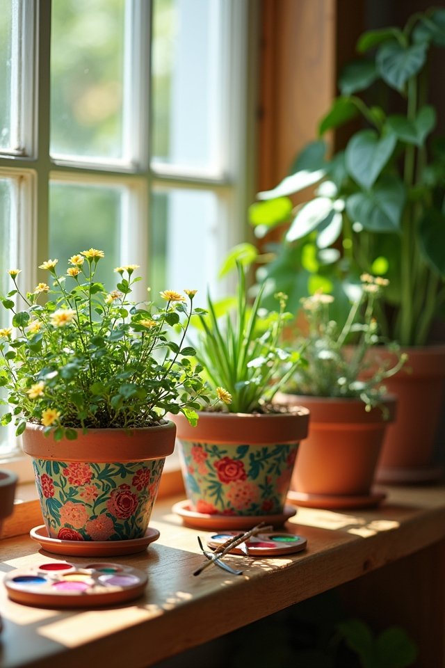 personalized painted flower pots