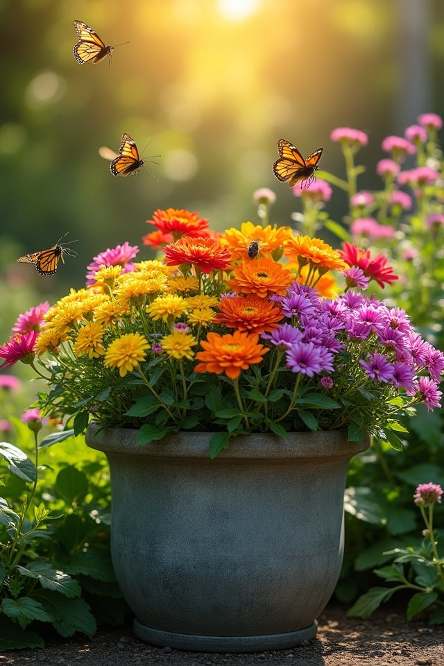 pollinator attracting container garden
