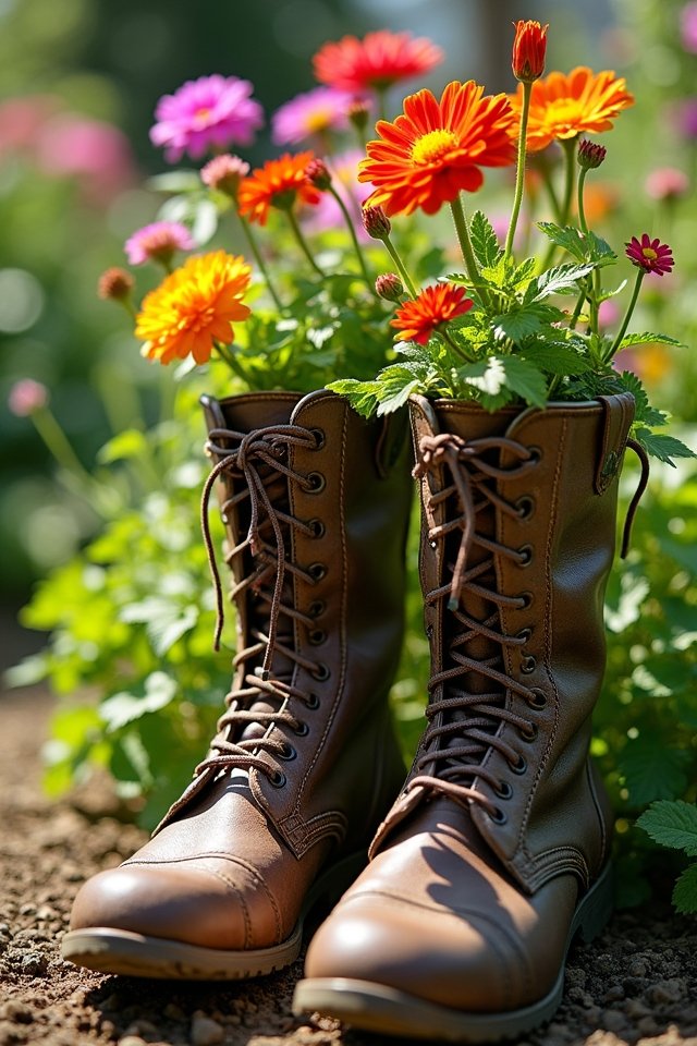 quirky boot garden planters