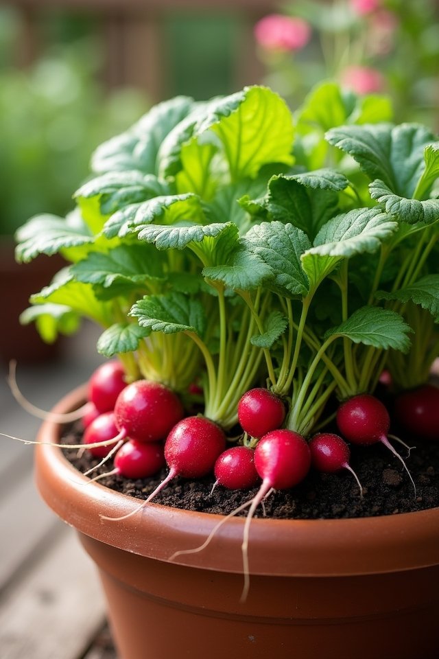 radishes thrive in containers