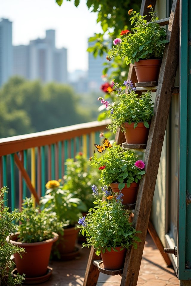repurposed ladder garden design