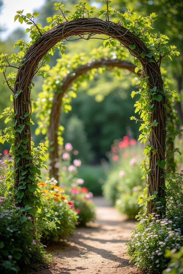 rustic twig trellis crafting
