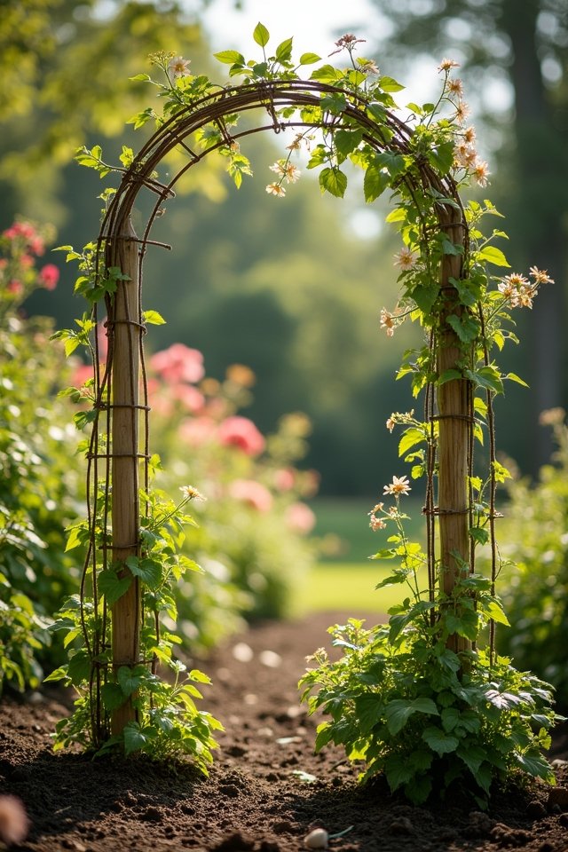 staked string trellis setup