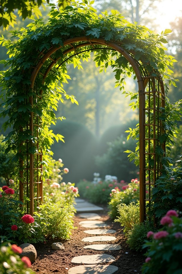 stylish bamboo garden trellis