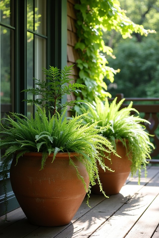 stylish low light container garden