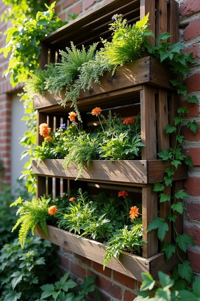 stylish vertical garden crates