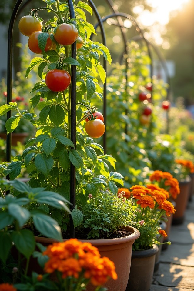 summer crops in containers
