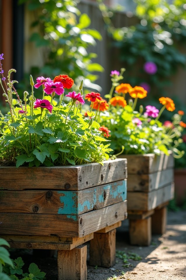 upcycled rustic planter boxes