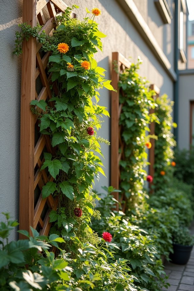 vertical garden with trellis