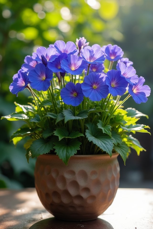vibrant blooms in containers