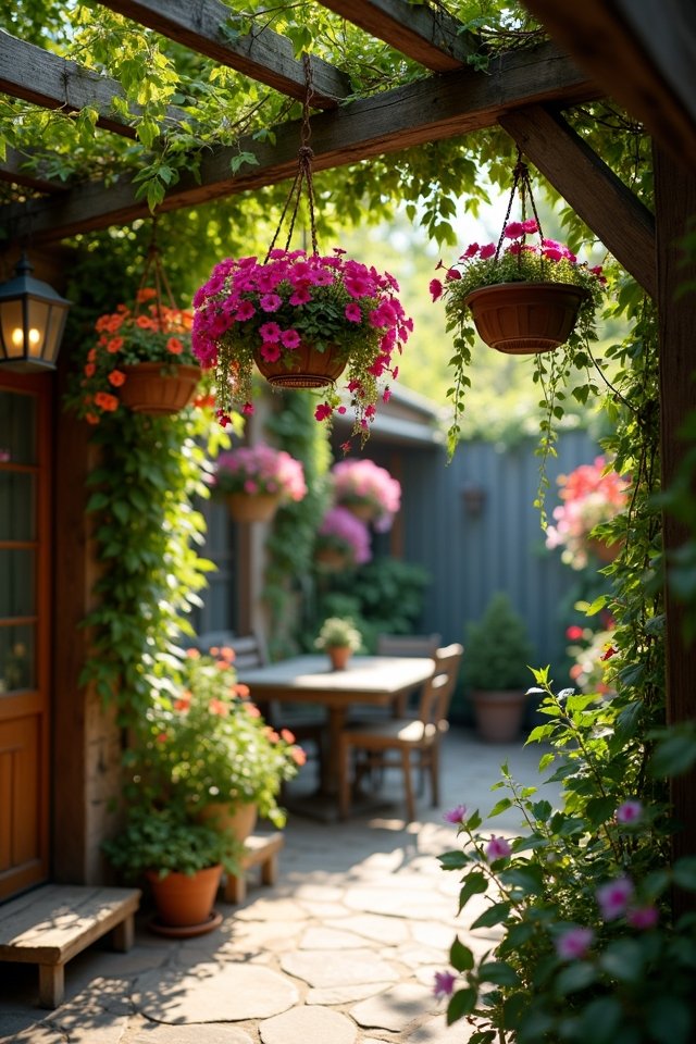 vibrant cascading hanging gardens