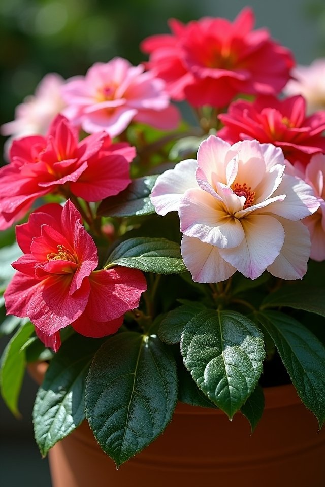 vibrant colorful container garden