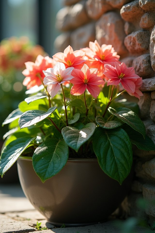 vibrant container garden begonias