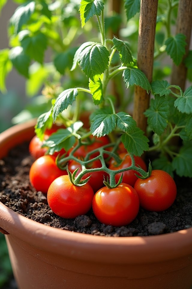 vibrant container gardening tomatoes