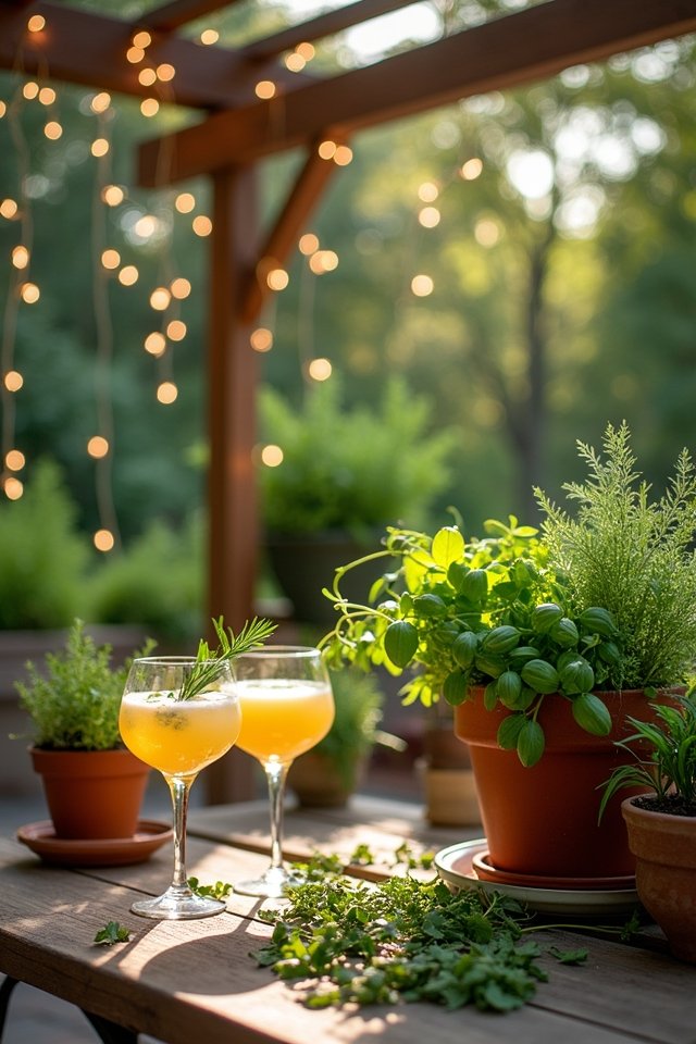 vibrant container herb garden