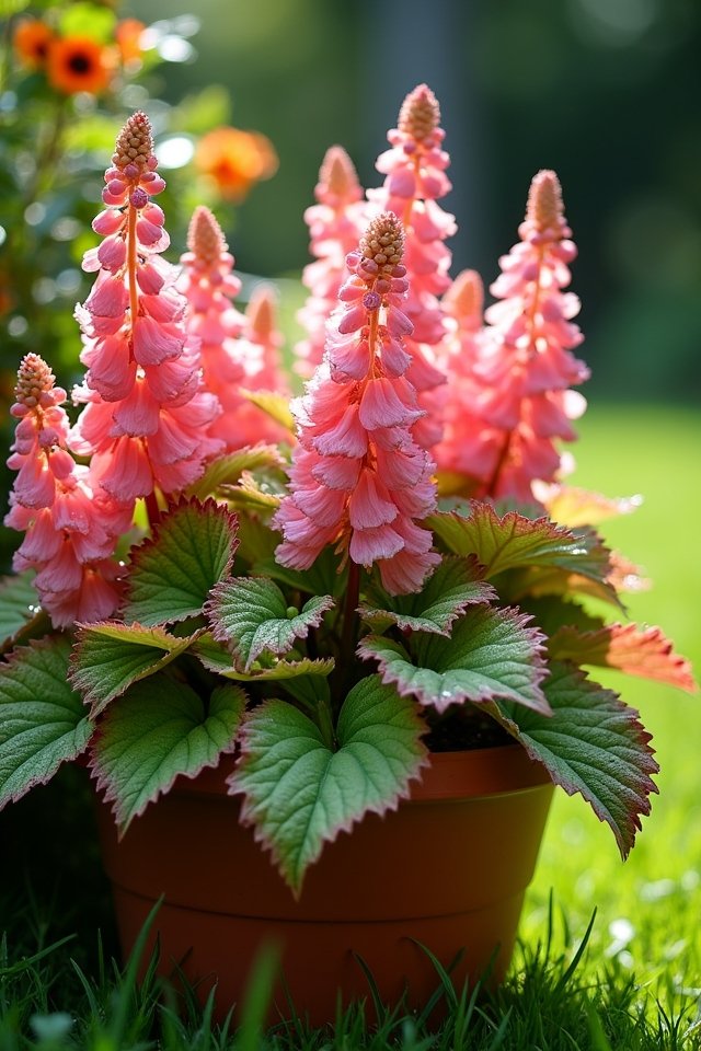vibrant coral bells container garden