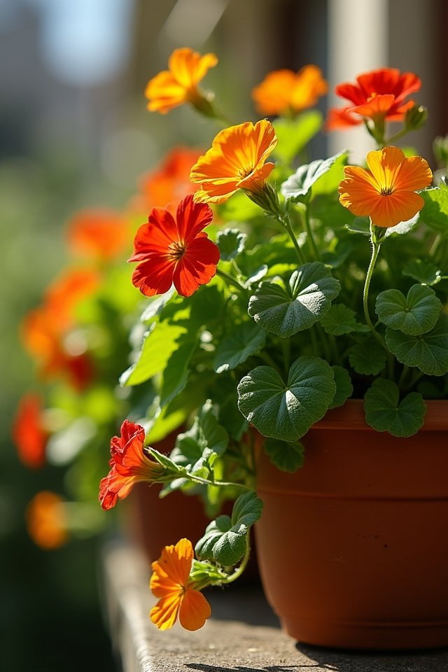 vibrant edible container flowers