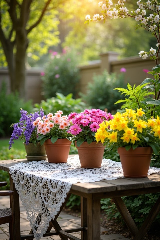 vibrant floral container gardening