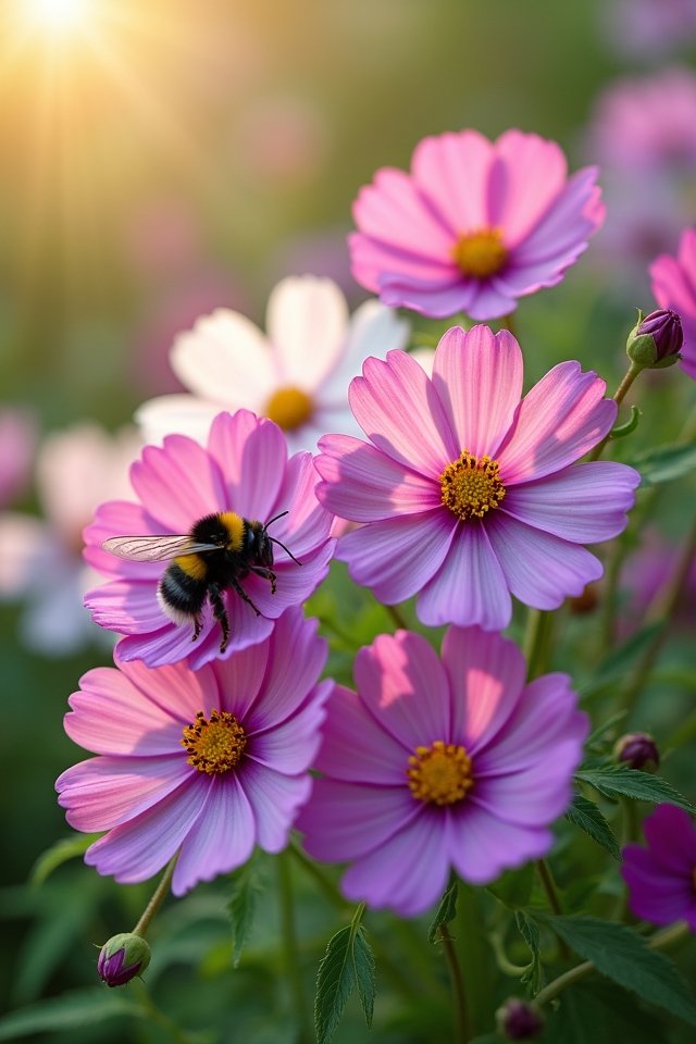 vibrant flowers attract pollinators