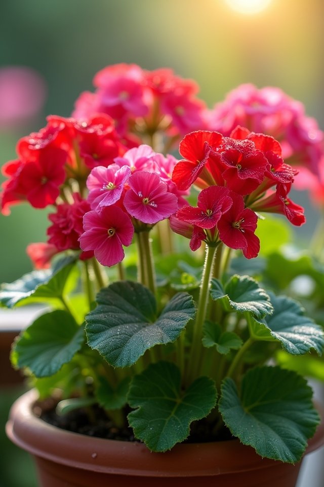vibrant geraniums for containers
