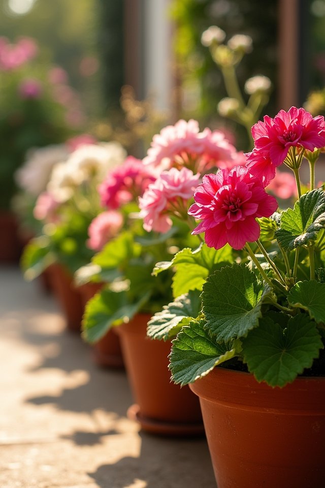vibrant geraniums for containers