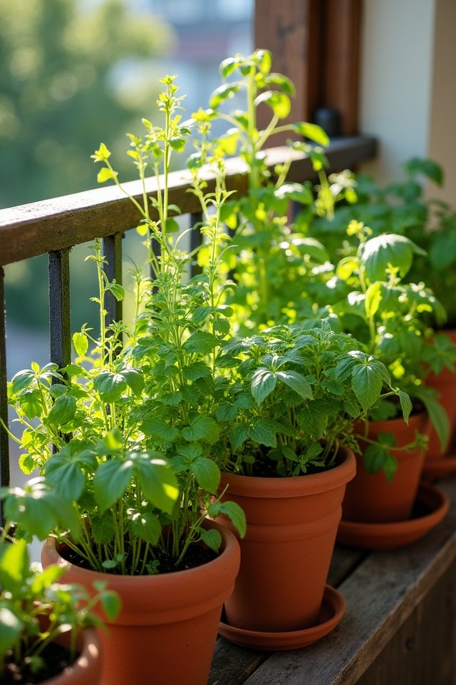vibrant herb balcony garden