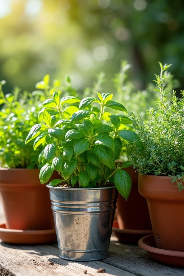 vibrant herb container aesthetics