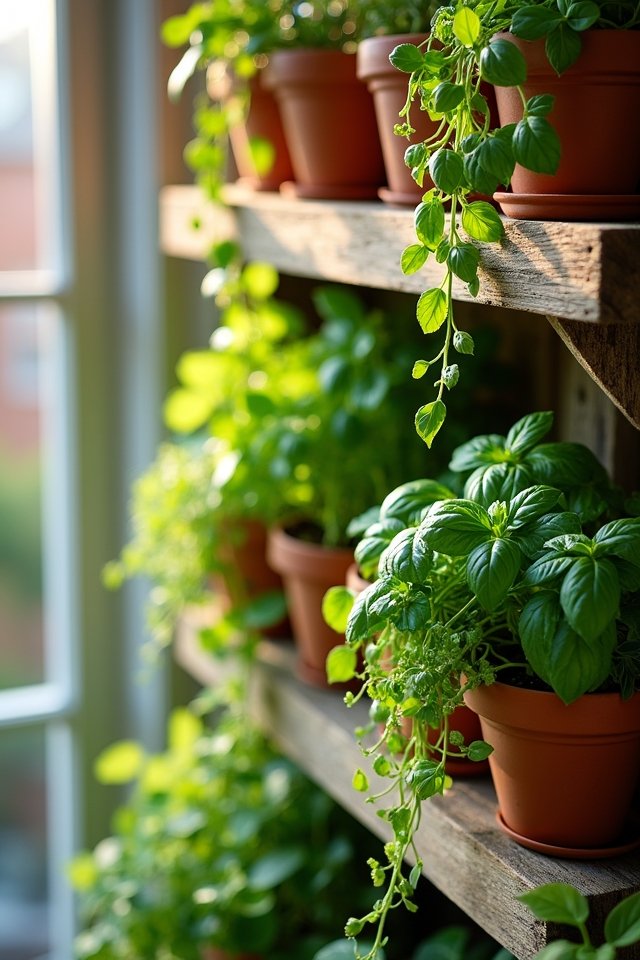 vibrant herbs and flowers
