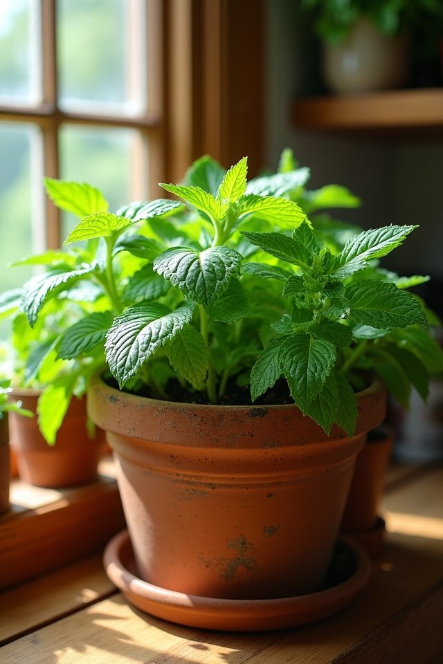 vibrant indoor mint garden
