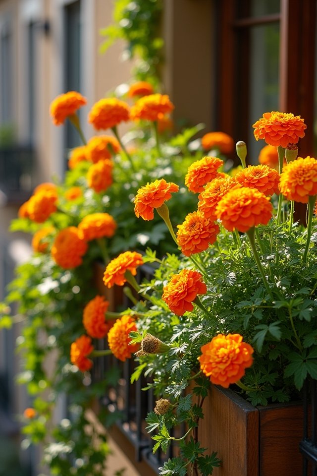 vibrant marigolds brighten balconies