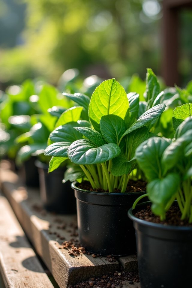vibrant nutritious spinach gardening